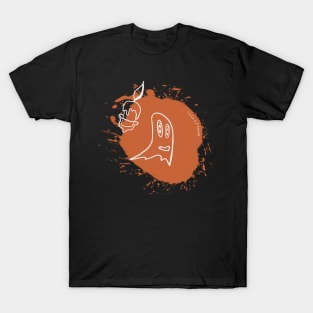 Scary Halloween ghost with a candle T-Shirt